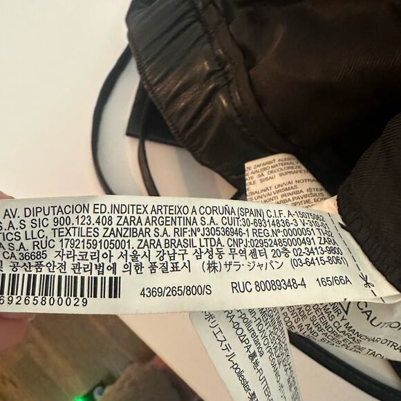 Zara Women's Black Faux Leather The Weekend Drawstring Pants Size Small - Picture 12 of 16